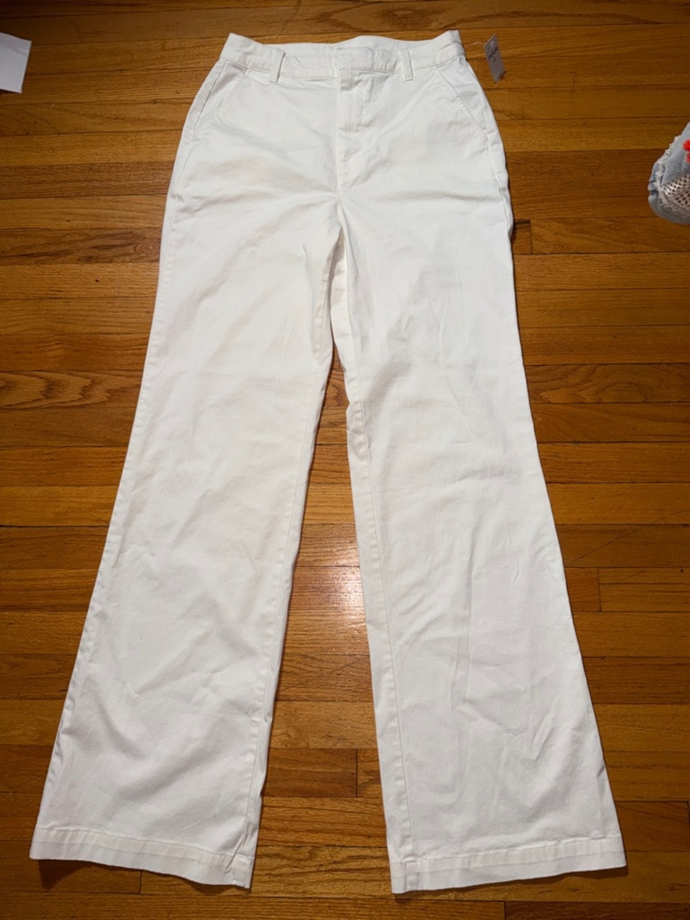 GAP White Straight-Leg Trousers